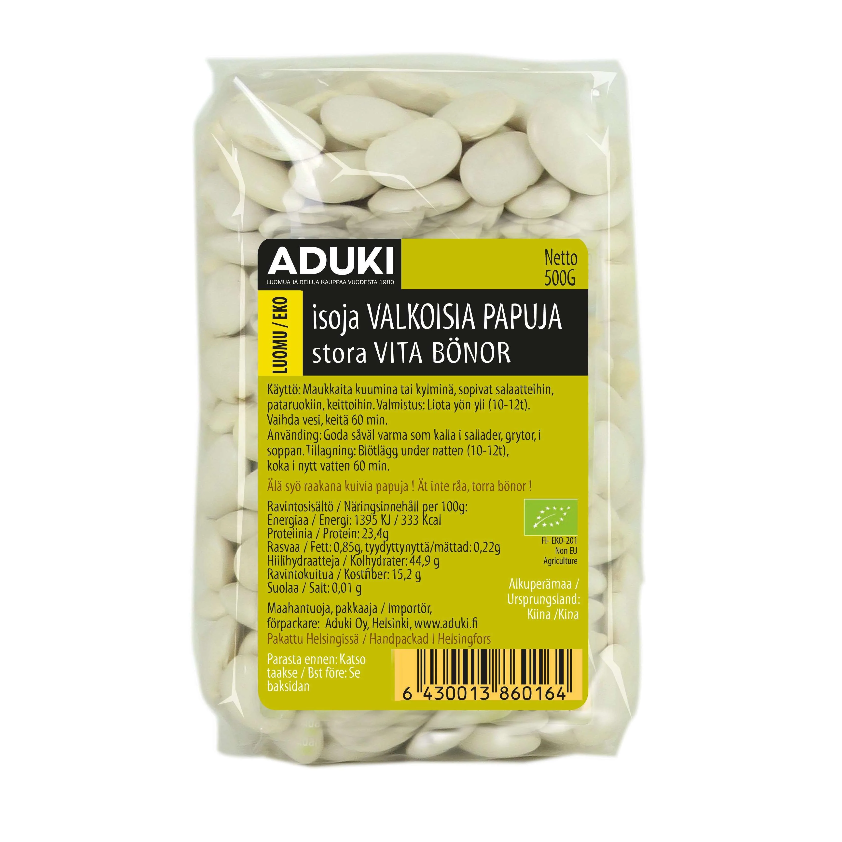 Aduki Luomu Iso Valkoinen Papu