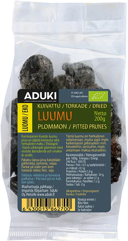 Aduki Luomu Kuivattu Luumu