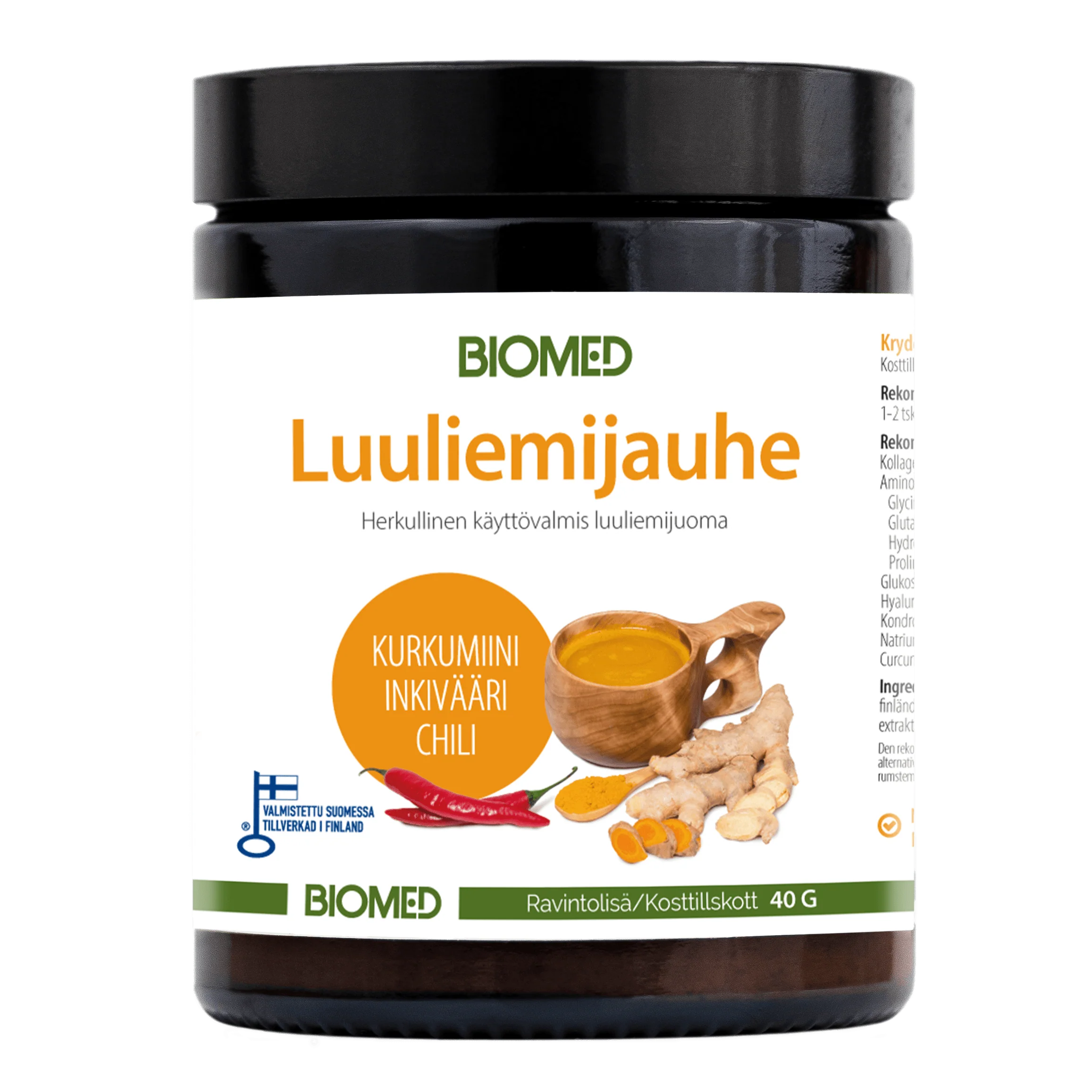 Biomed Luuliemijauhe Kurkumiini-Inkivääri-Chili