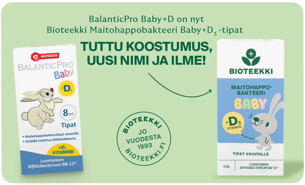 Bioteekki Maitohappobakteeri Baby + D3 Tipat - Image 2