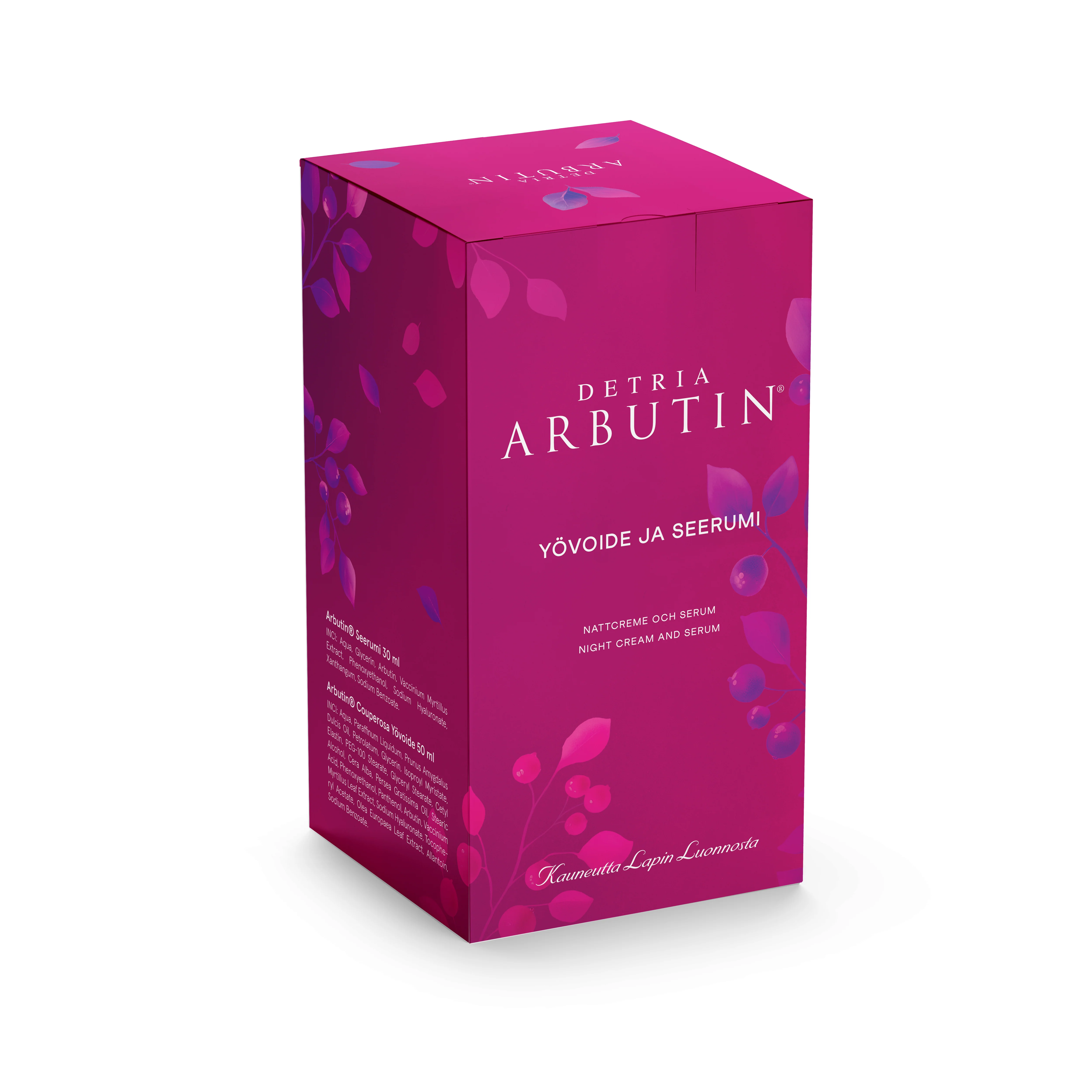 Detria Arbutin Lahjapakkaus Seerumi & Yövoide