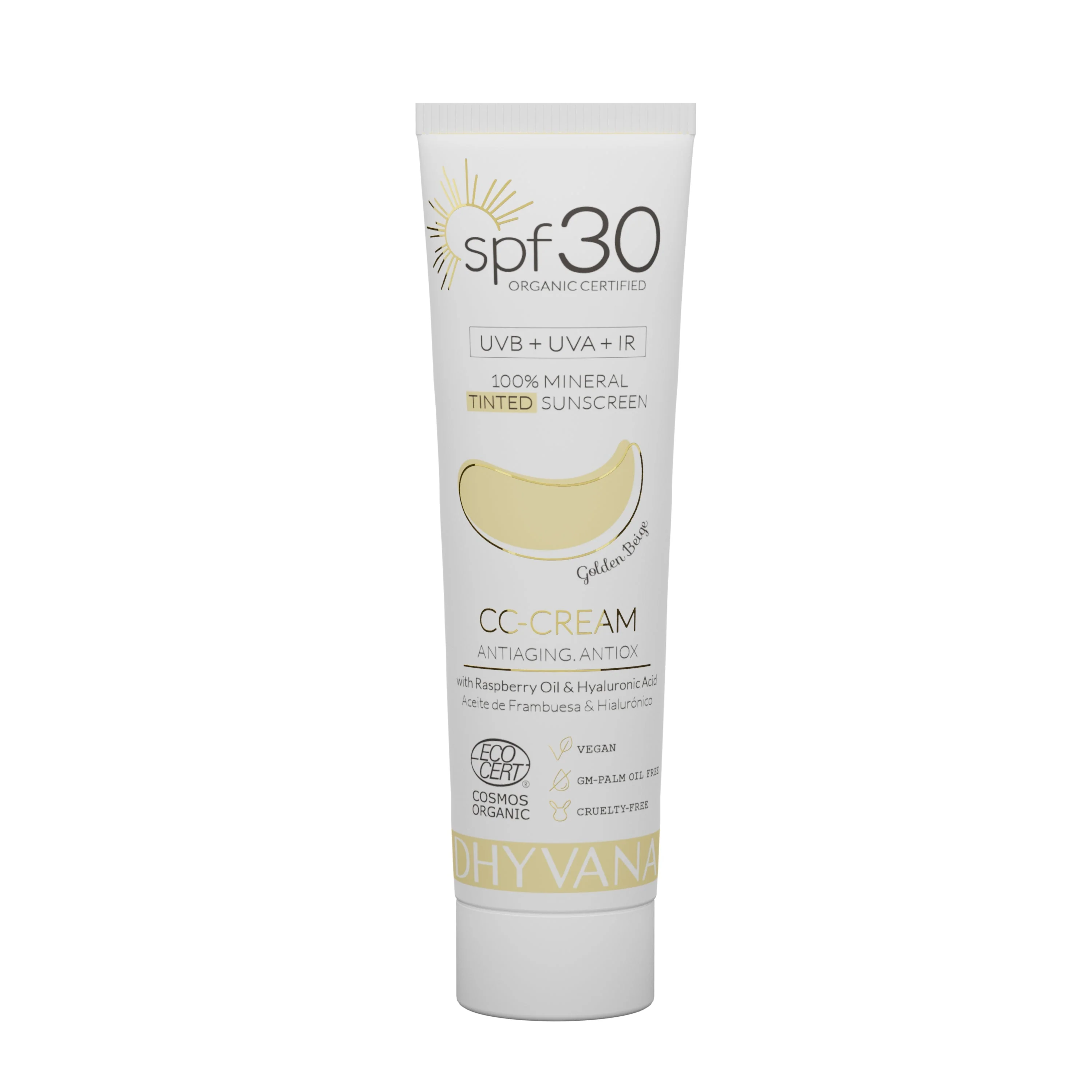 Dhyvana CC Sävytetty aurinkovoide kasvoille SK30 Golden Beige