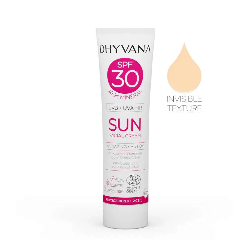 Dhyvana SUN Sävytön aurinkovoide kasvoille SK30