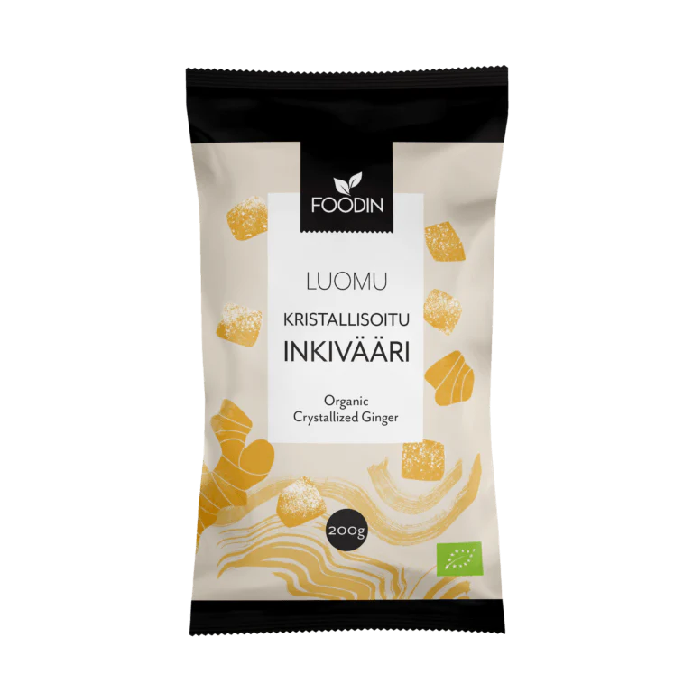 Foodin Luomu Kristallisoitu Inkivääri