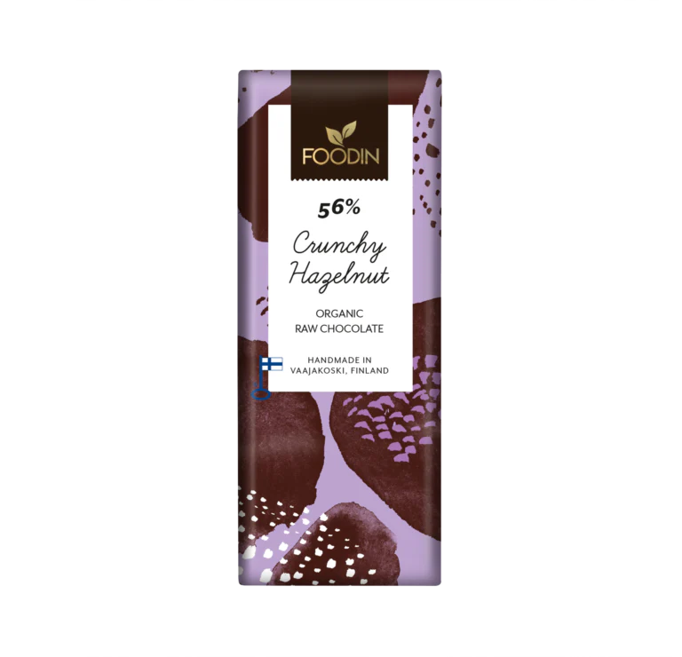 Foodin Luomu Raakasuklaa Crunchy Hazelnut 56 %