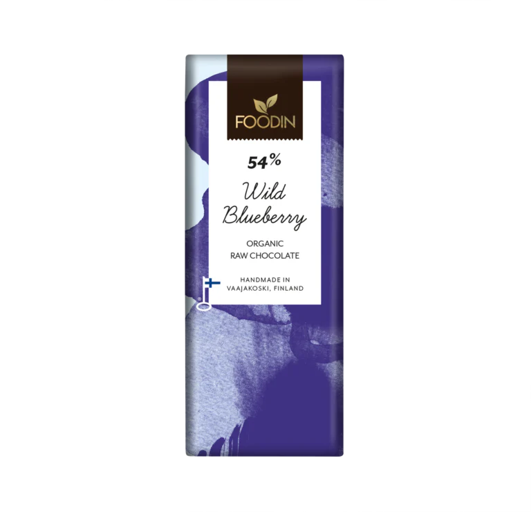Foodin Luomu Raakasuklaa Wild Blueberry 54 %