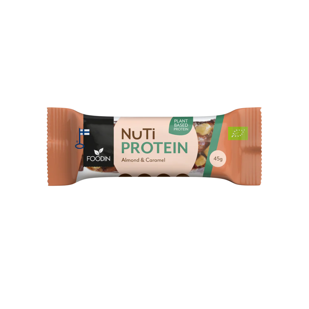 Foodin NUTI Luomu Pähkinäpatukka Protein, Almond & Caramel