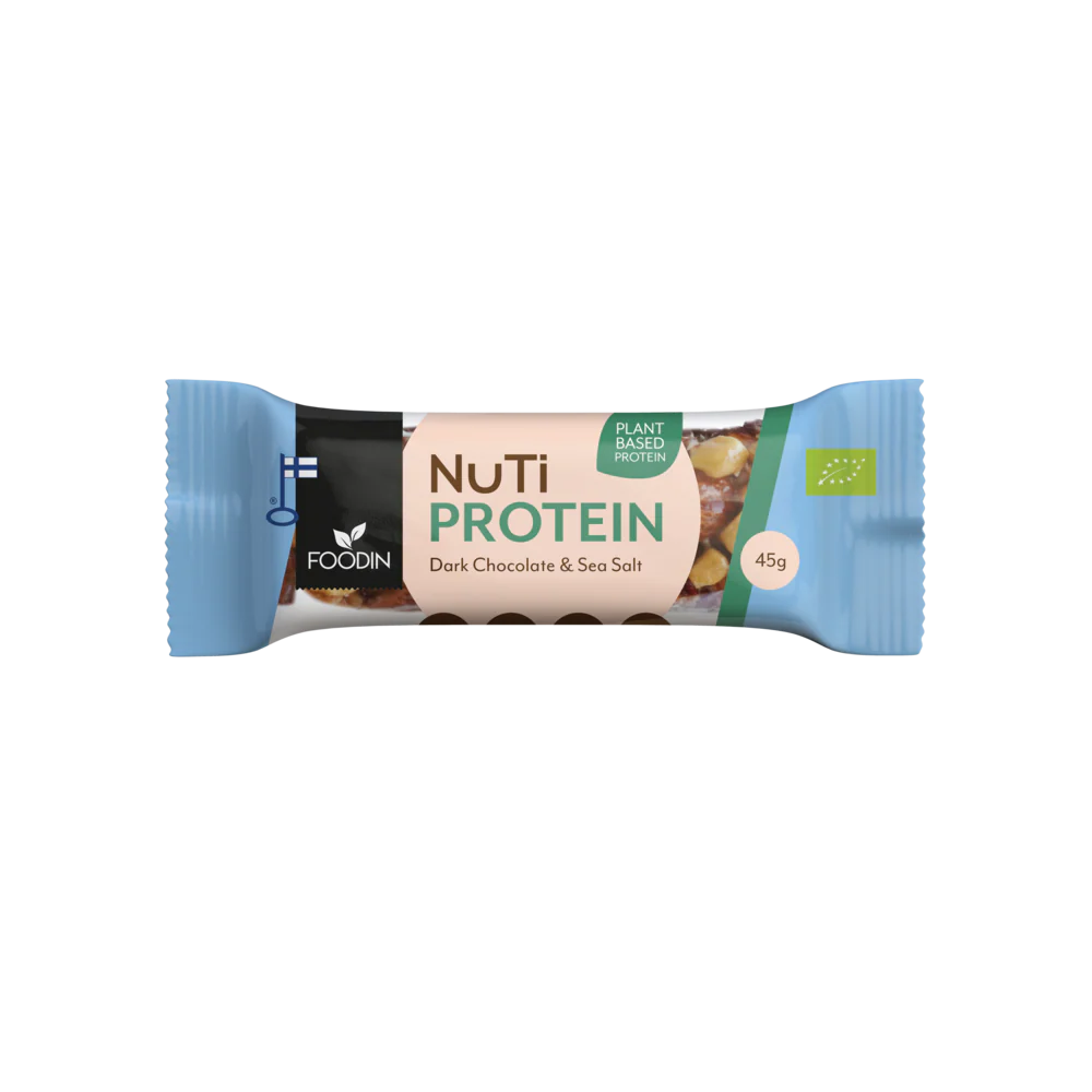 Foodin NUTI Luomu Pähkinäpatukka Protein, Dark Chocolate & Sea Salt