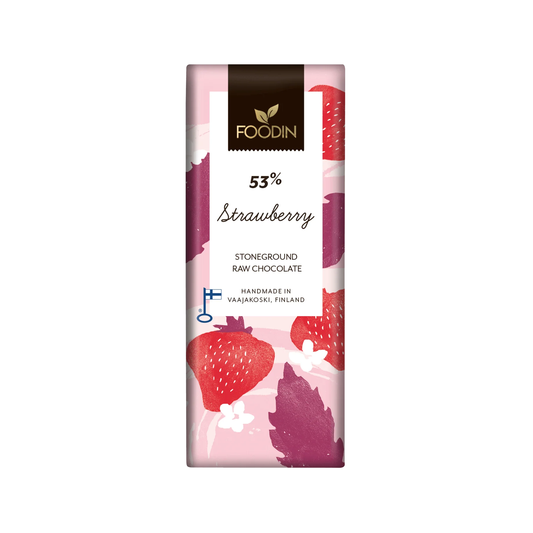 Foodin Luomu Raakasuklaa Strawberry 53 %