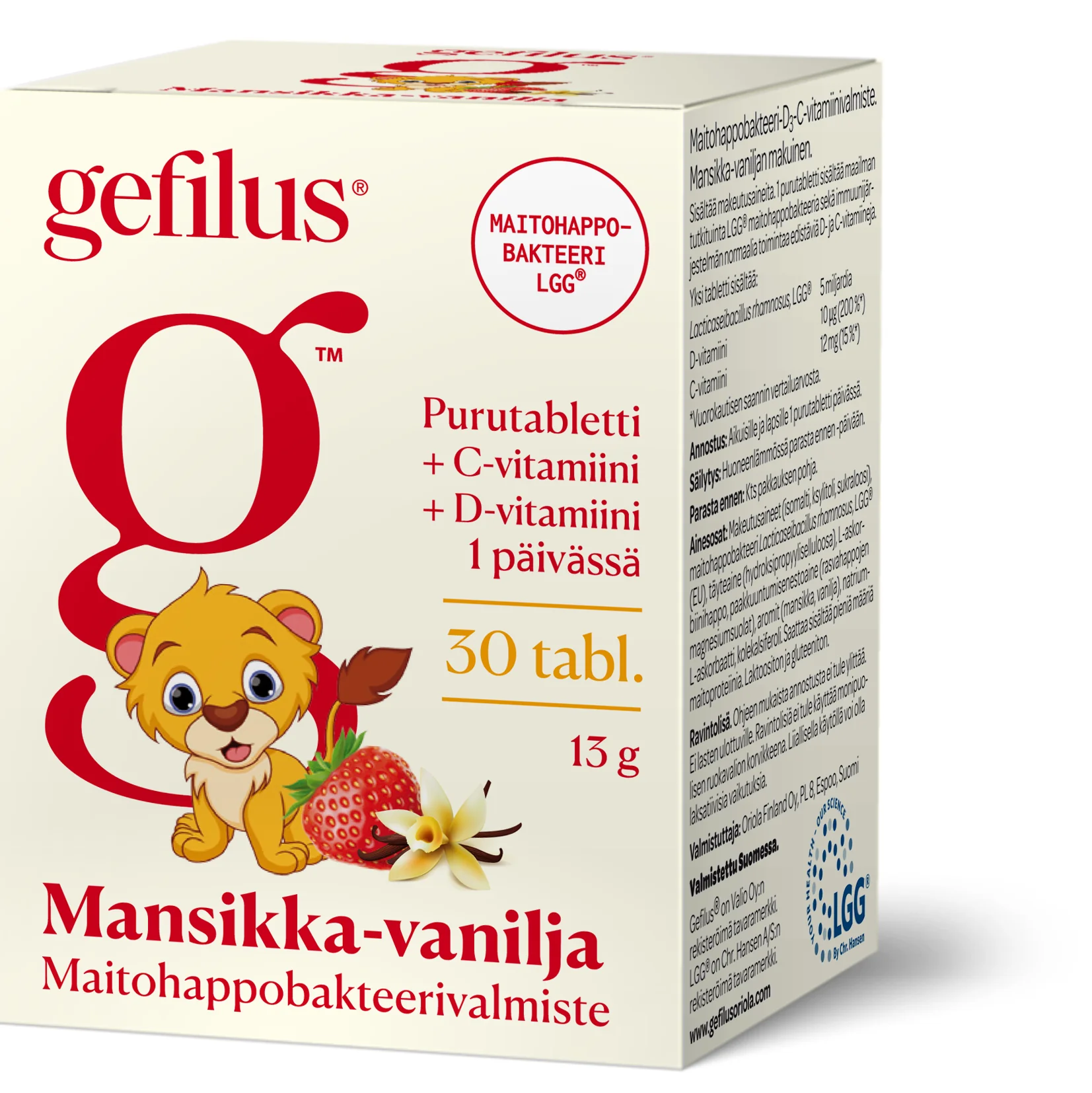 Gefilus + D Mansikka-Vanilja Maitohappohappobakteeri