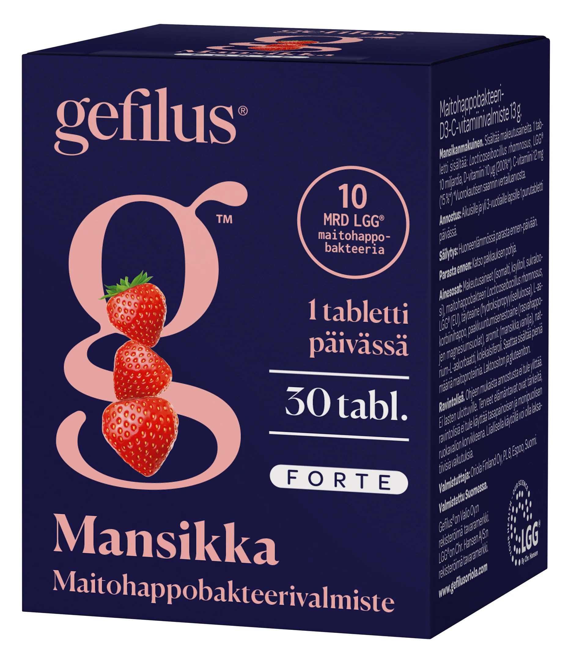 Gefilus Forte Purutabletti Mansikka