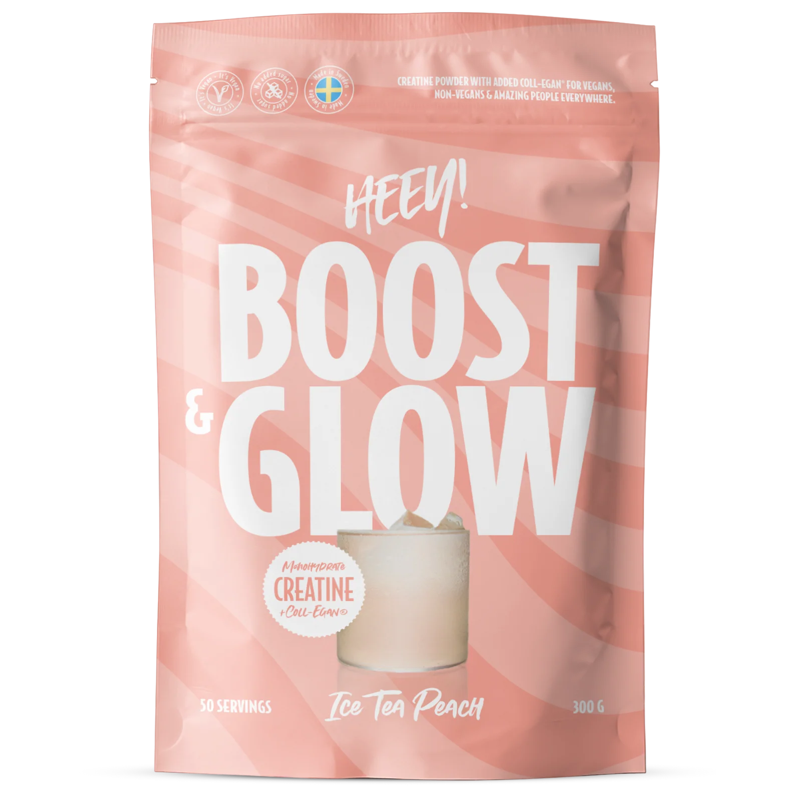 Heey! Boost & Glow Creatine + Coll-egan®, Ice Tea Peach