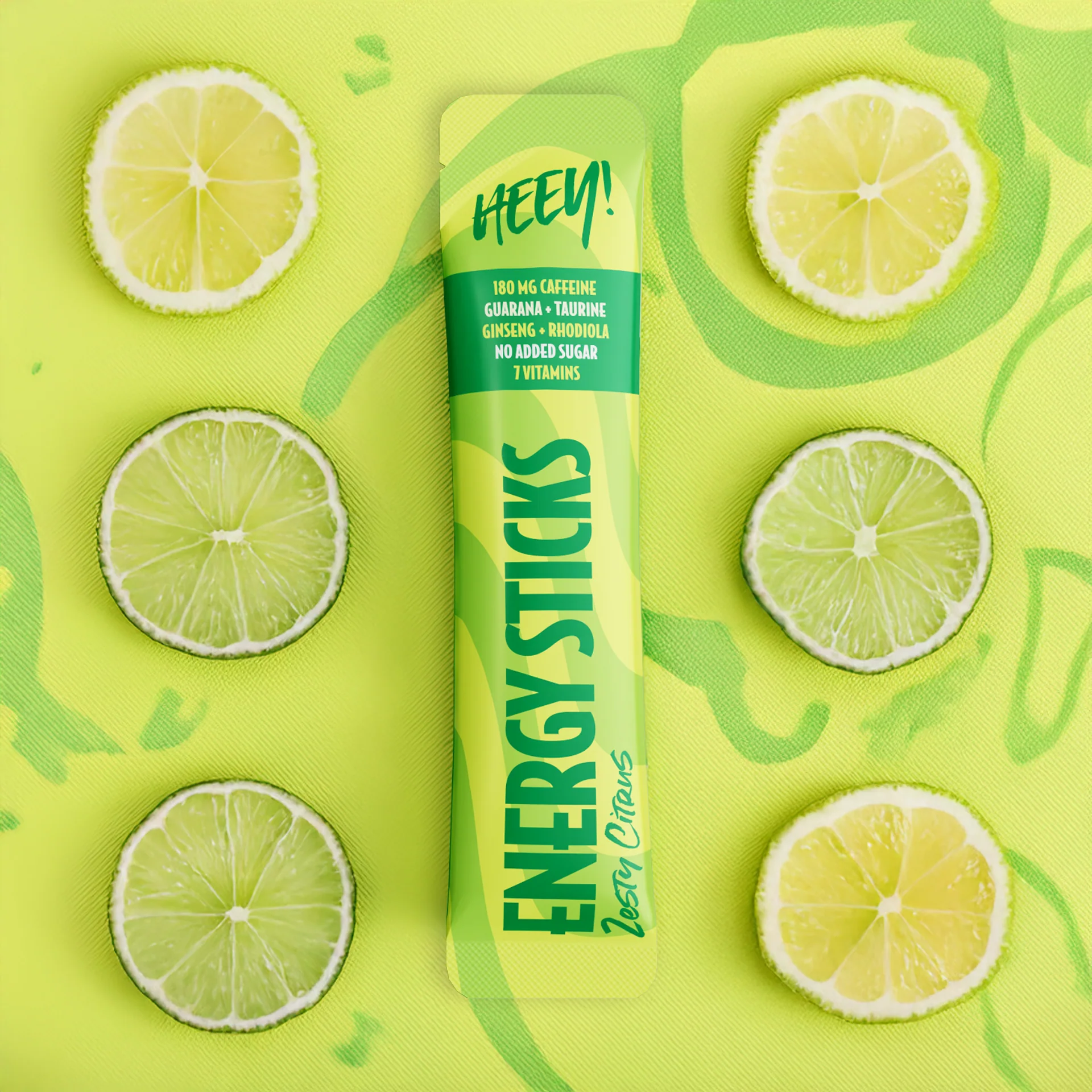Heey! Energy Sticks Caffeine + Guarana Zesty Citrus - Image 2