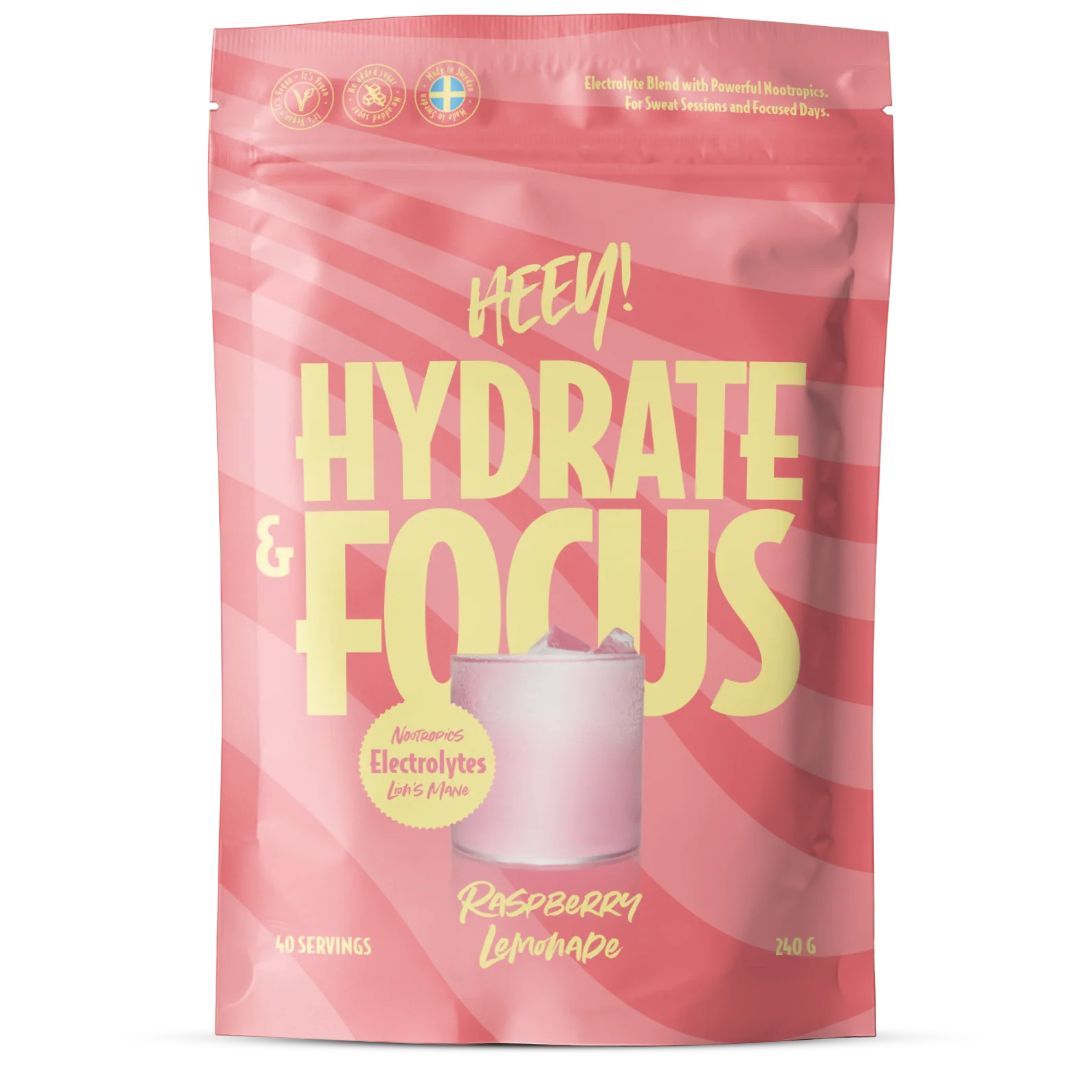 Heey! Hydrate & Focus Electrolytes Raspberry Lemonade