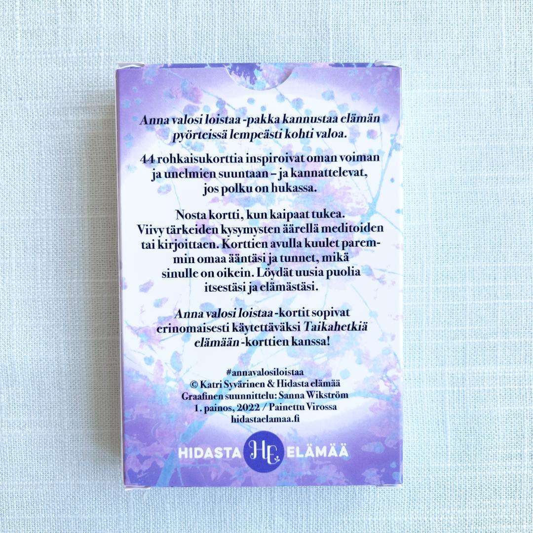 Hidasta Elämää Anna valosi loistaa -rohkaisukortit - Image 2