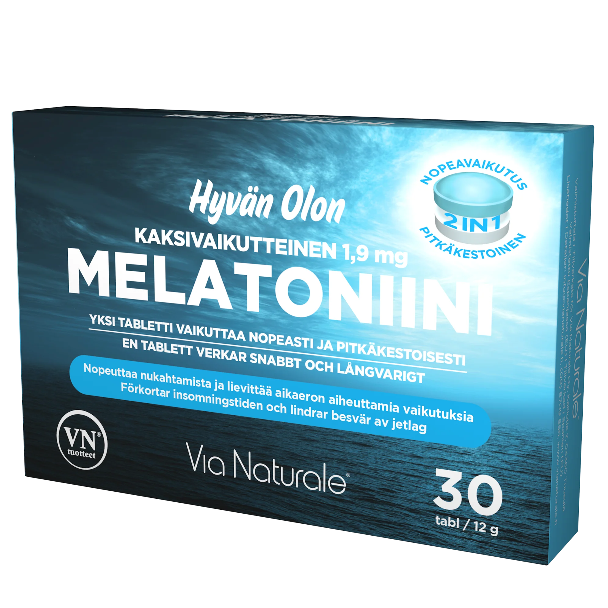 Hyvän Olon Kaksivaikutteinen Melatoniini 1,9 mg