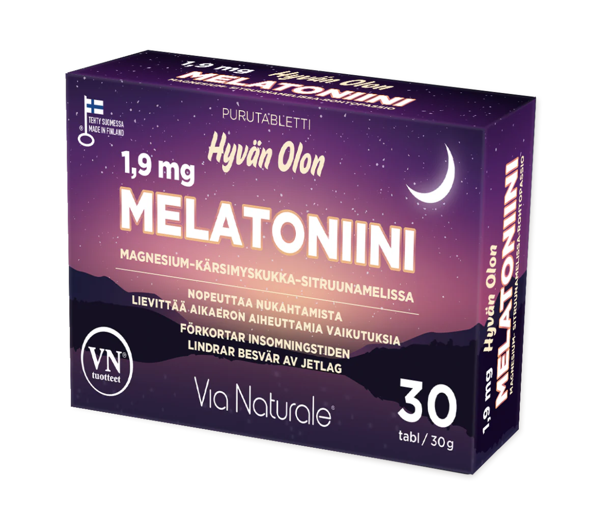 Hyvän Olon Melatoniini 1,9 mg + Magnesium + B6