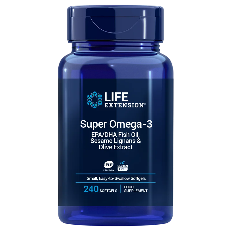 Life Extension Super Omega-3 EPA/DHA Fish Oil, Sesame Lignans & Olive Extract