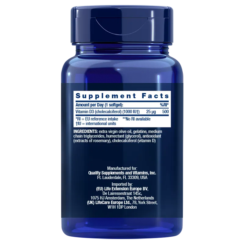 Life Extension Vitamin D3 25 mikrog - Image 4