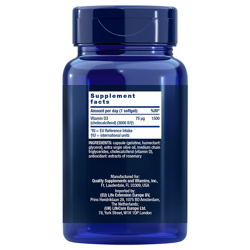 Life Extension Vitamin D3 75 mikrog - Image 2