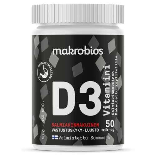 Makrobios D3-vitamiini 50 mikrog Salmiakki