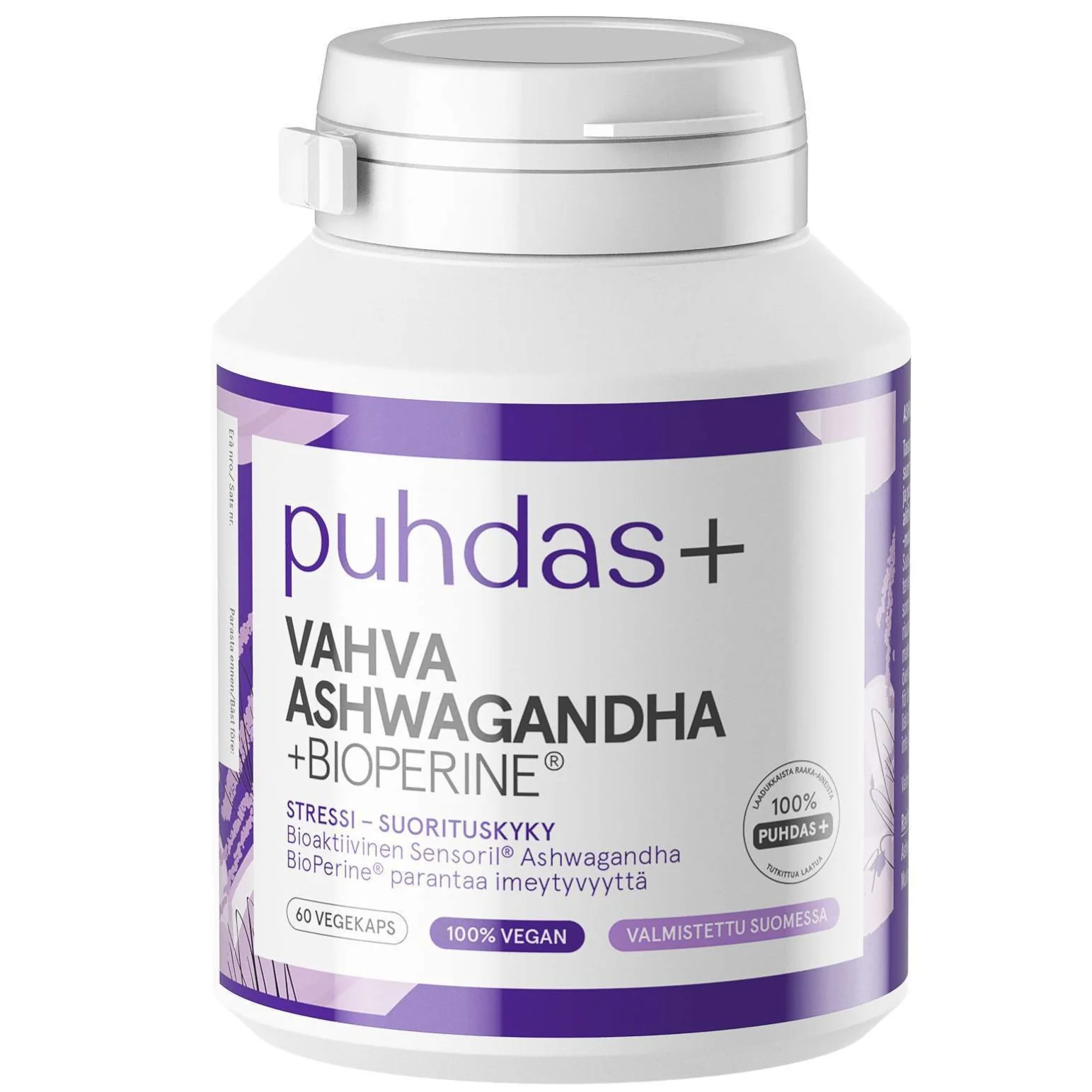Puhdas+ Vahva Ashwaganda + BioPerine