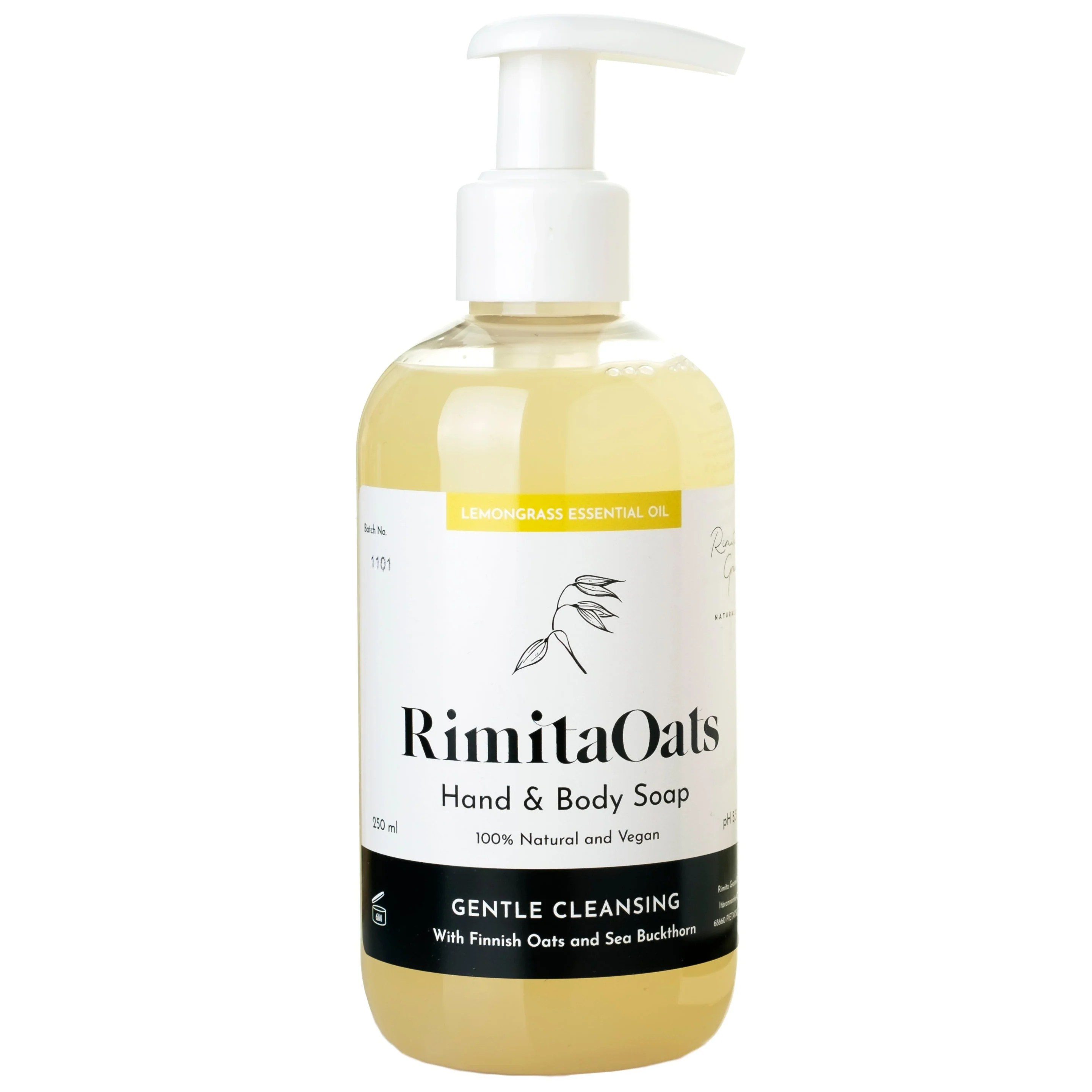 Rimita Oats Käsi- ja Vartalosaippua Sitruunaruoho