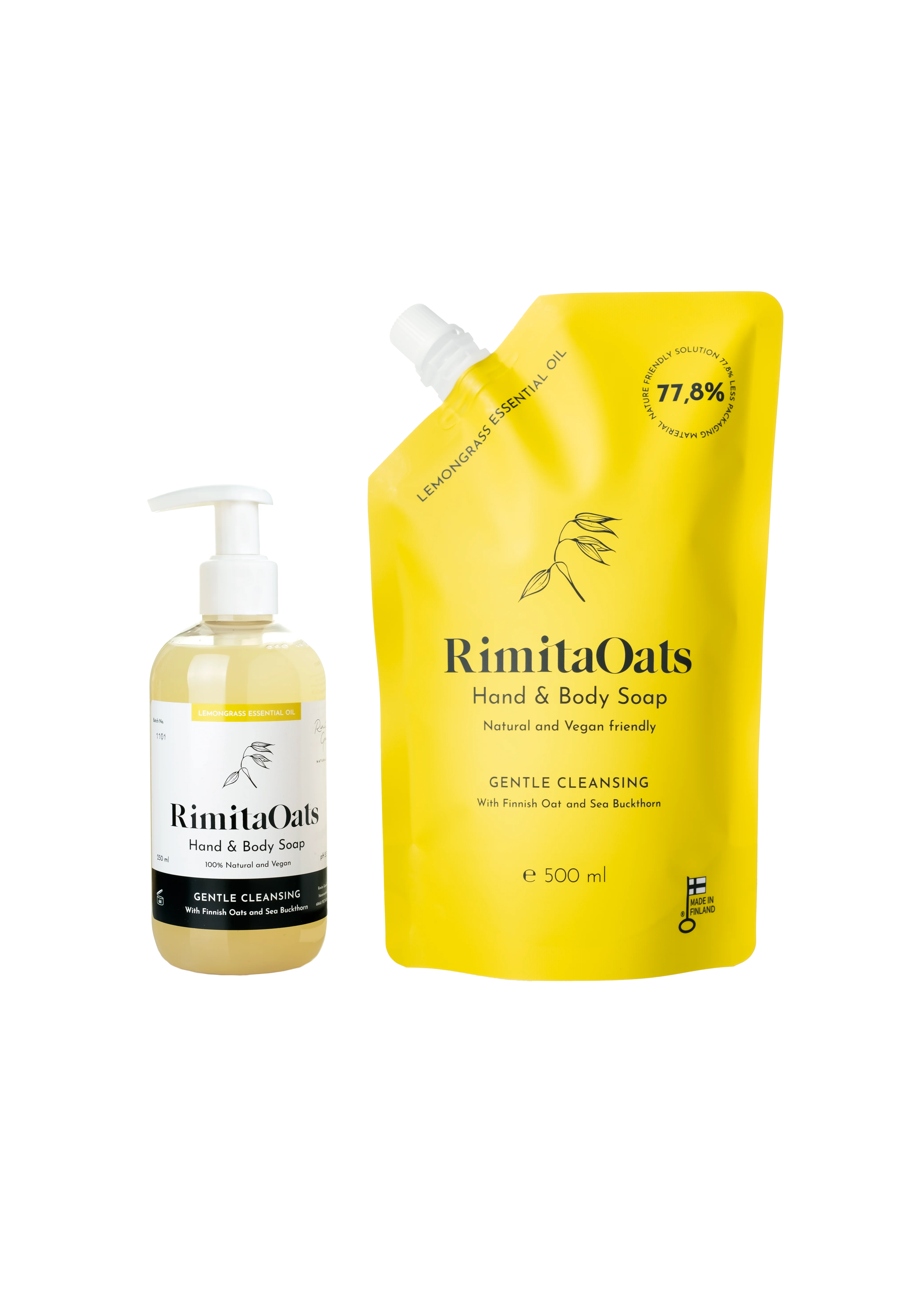 Rimita Oats Käsi- ja Vartalosaippua Sitruunaruoho - Image 3