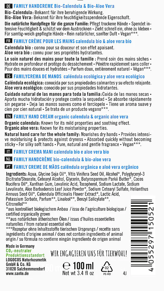 Sante Family Käsivoide Kehäkukka & Aloe Vera - Image 2