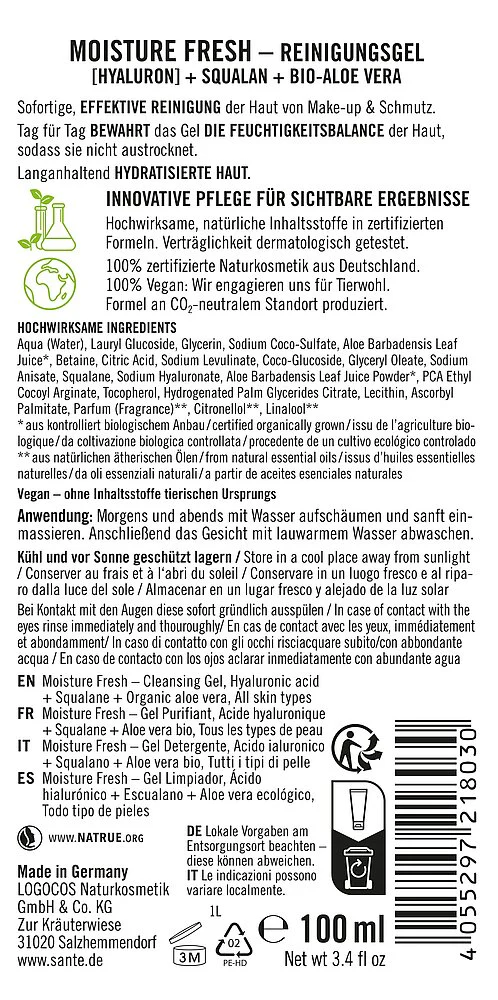 Sante Moisture Fresh Puhdistusgeeli - Image 2