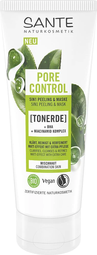 Sante Pore Control 5 in 1 Kuorinta & Kasvonaamio