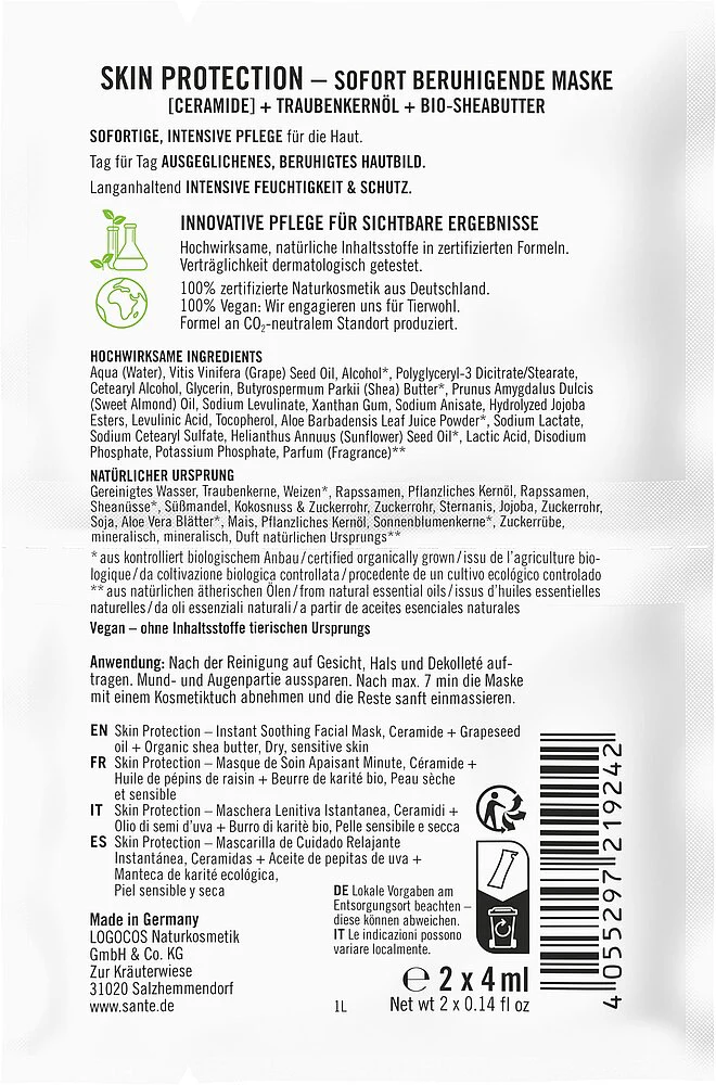 Sante Skin Protection Rauhoittava Kasvonaamio - Image 2