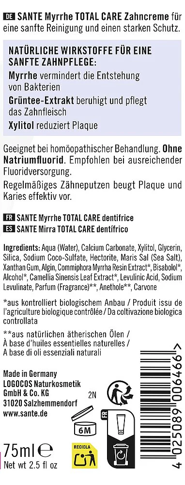 Sante Total Care Fluoriton Hammastahna Mirha - Image 2