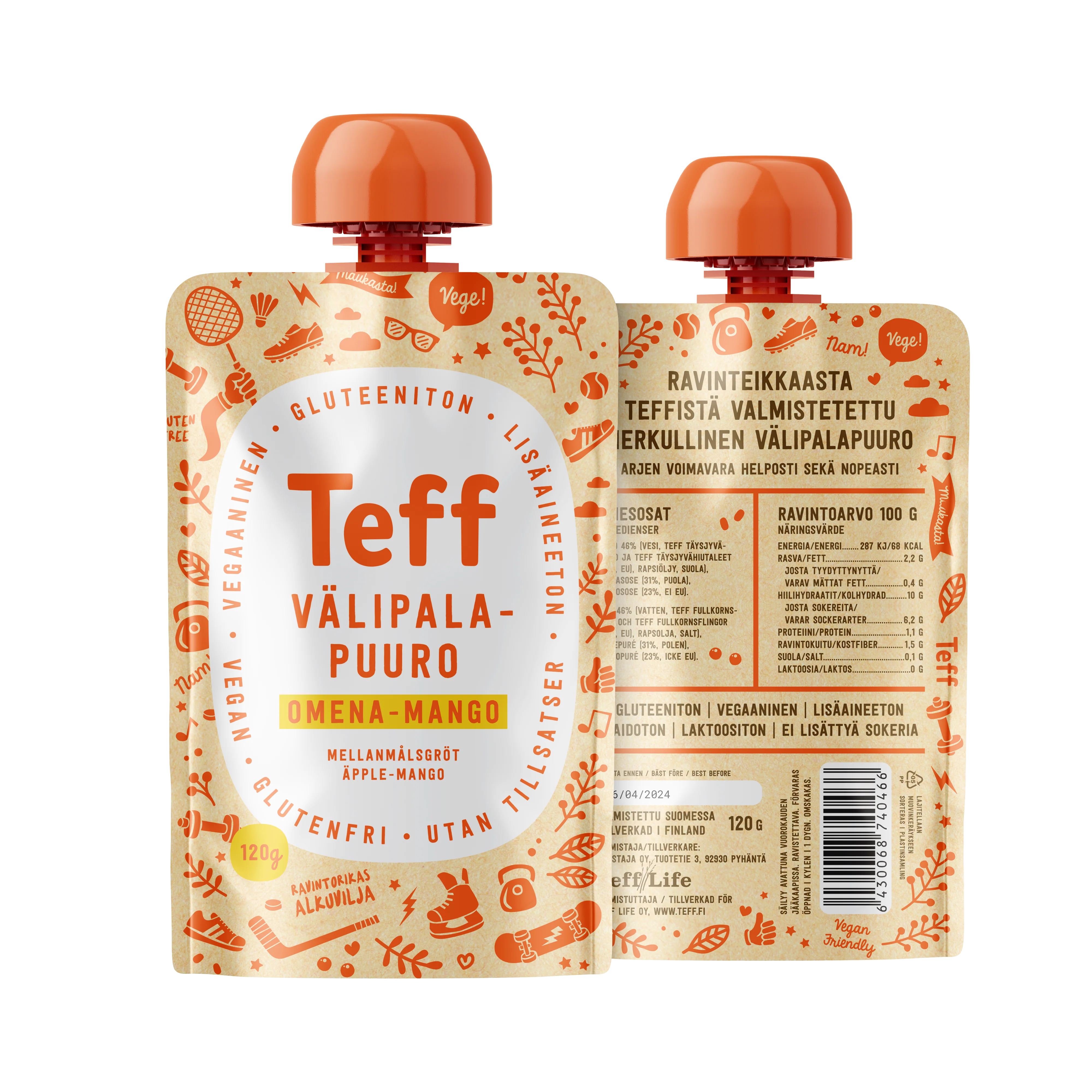 Teff Life Omena-Mango Välipalapuuro - Image 2