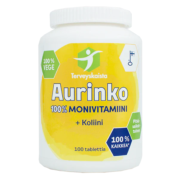 Terveyskaista Aurinko 100% Monivitamiini + Koliini