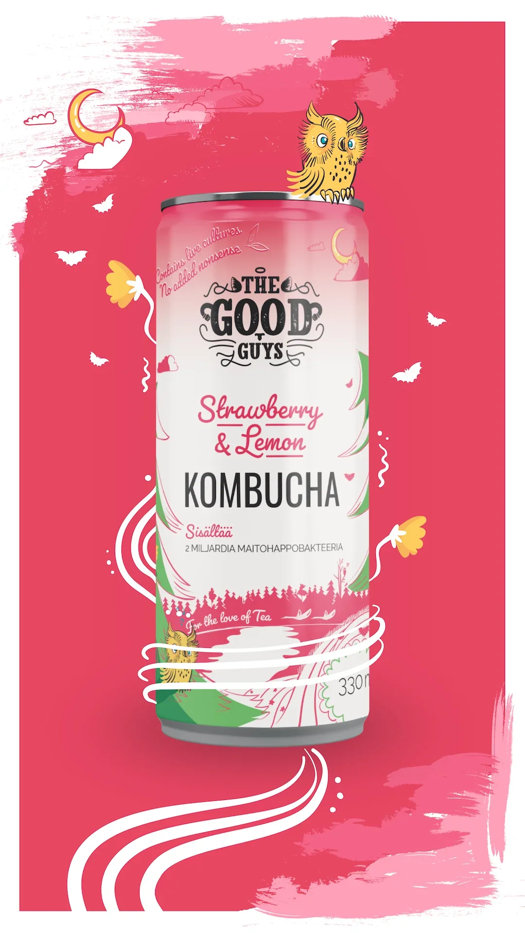 The Good Guys Luomu Kombucha Strawberry & Lemon - Image 3