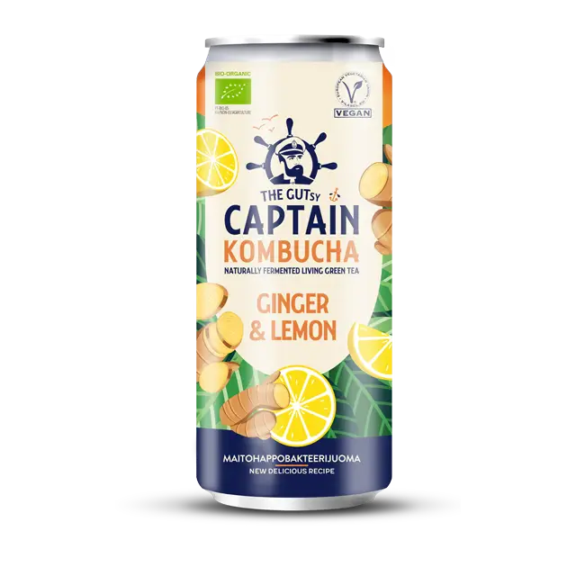 The Gutsy Captain Luomu Kombucha Ginger-Lemon