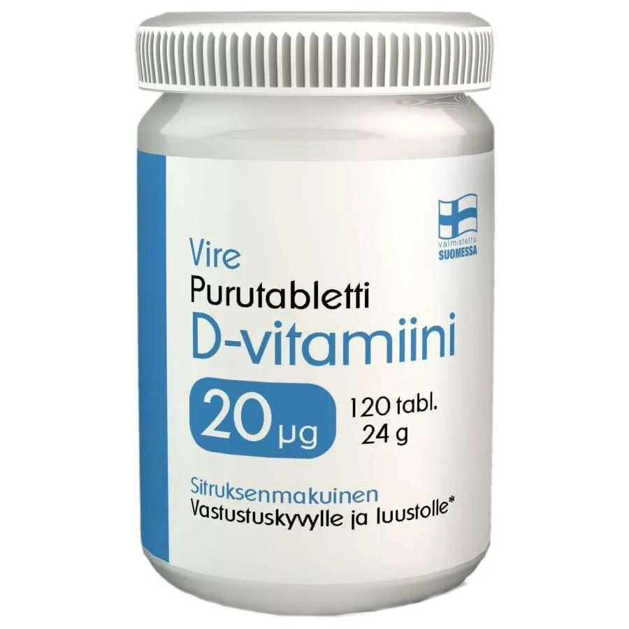 Vire D3-vitamiini 20 mikrog Purutabletti Sitruuna