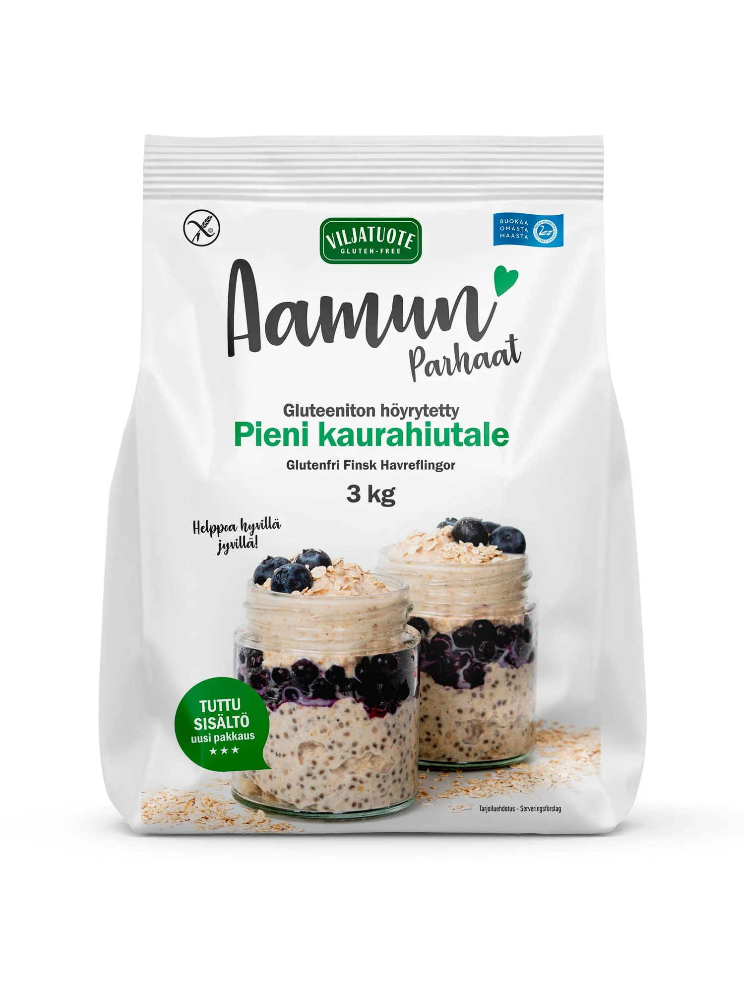 Virtasalmen Viljatuote Gluteeniton Höyrytetty Pieni Kaurahiutale - Image 2