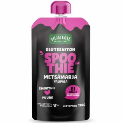 Virtasalmen Viljatuote Spoothie Gluteeniton Metsämarjavälipala
