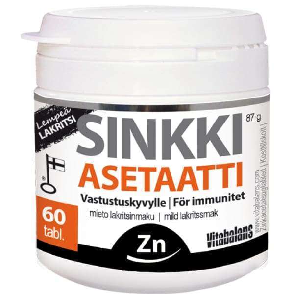 Vitabalans Sinkkiasetaatti Lempeä Lakritsi
