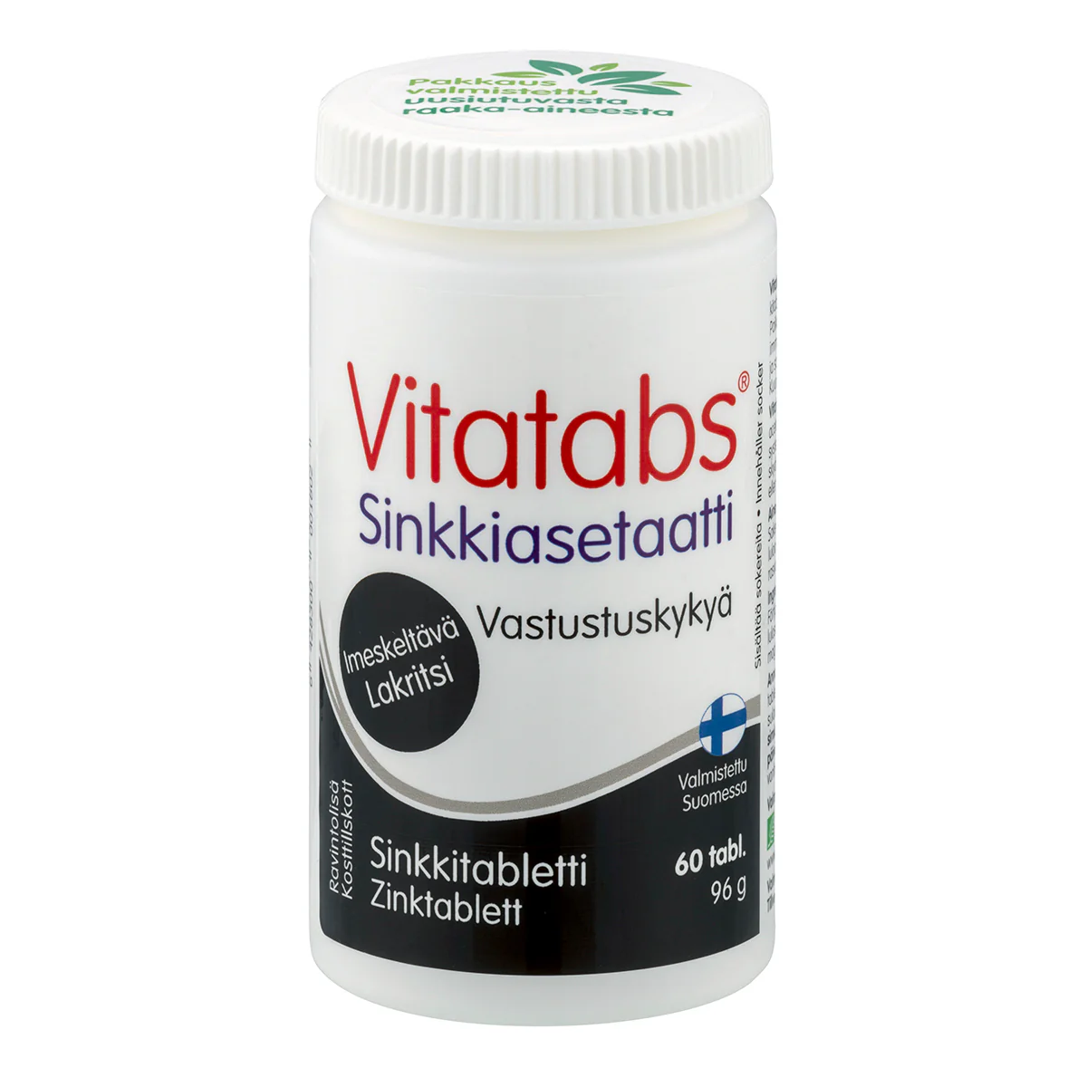 Vitatabs Sinkkiasetaatti Lakritsi